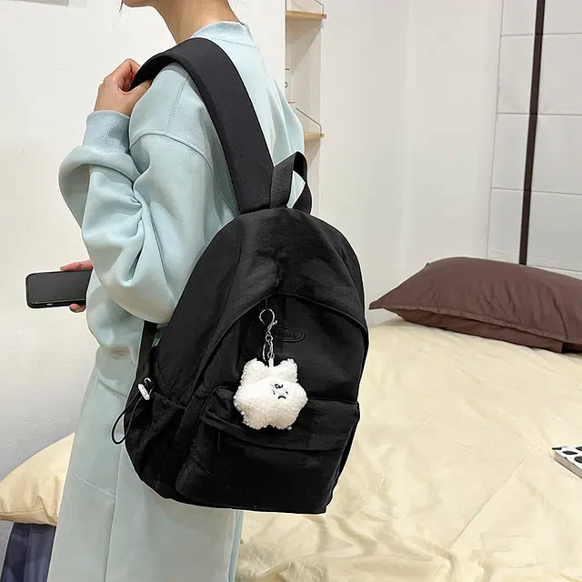 雅鹿 多巴胺纯色极简风 尼龙 双肩包 常规 男女同款情侣款 粉色/蓝色/红色/黄色/黑色