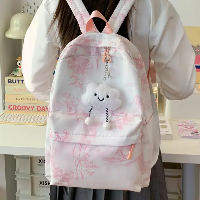 雅鹿 新中式国风水墨山水印花小众轻便减负 尼龙 双肩包 男女同款情侣款 多色