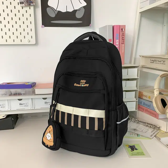 雅鹿 日系撞色钢琴键设计小众时尚 尼龙 双肩包 女款 多色
