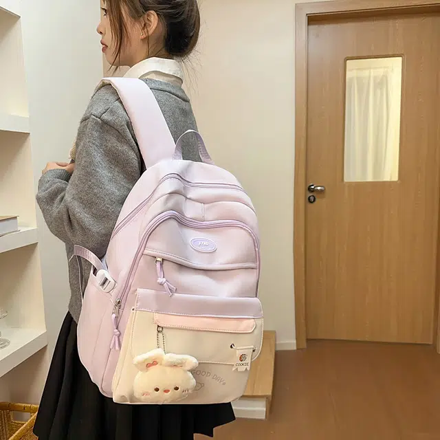 雅鹿 日系休闲百搭日常通勤上课背包学院风高颜值大容量 尼龙 双肩包 女款 多色