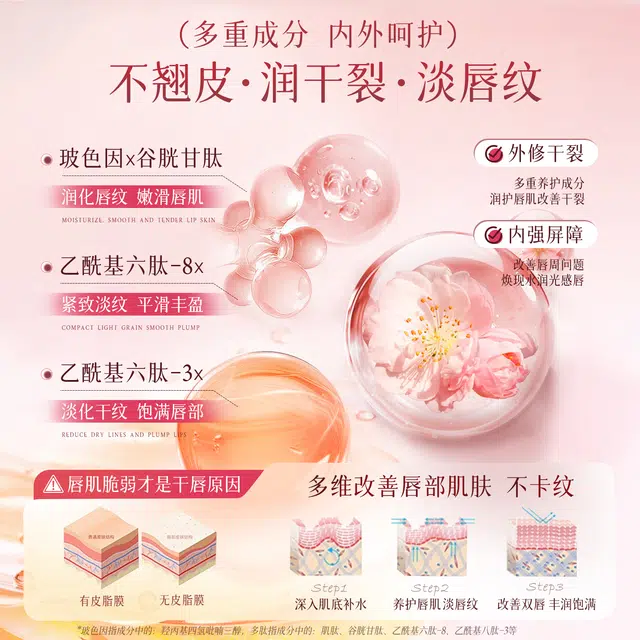 欧花集 玻色因多肽唇部护理 淡纹紧致保湿