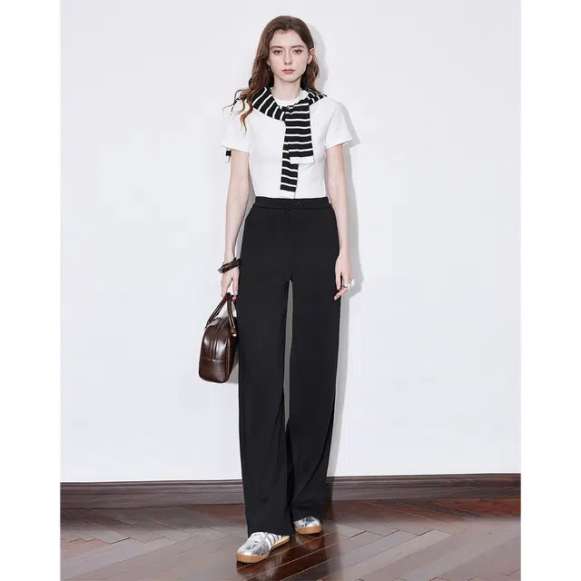 初语 高腰宽松百搭直筒休闲裤 女款