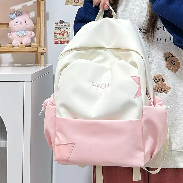 木木兔 书包女生初中生超大容量中学生高中小学生轻便减负  经典时尚小众设计 高级感 休闲拉链开合 尼龙布 双肩包 常规 黄色