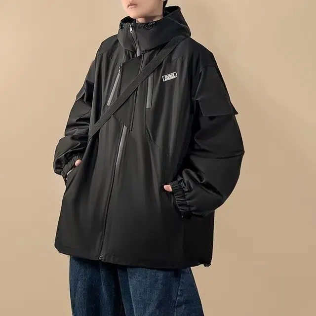 木木兔 薄款轻薄透气纯色防水拉链涂层连帽时尚轻便简约 超轻速干防紫外线防晒服 男款