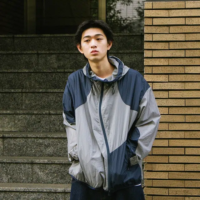 木木兔 透气拼接撞色休闲运动高端宽松连帽长袖 超轻速干防尘防晒服 男款