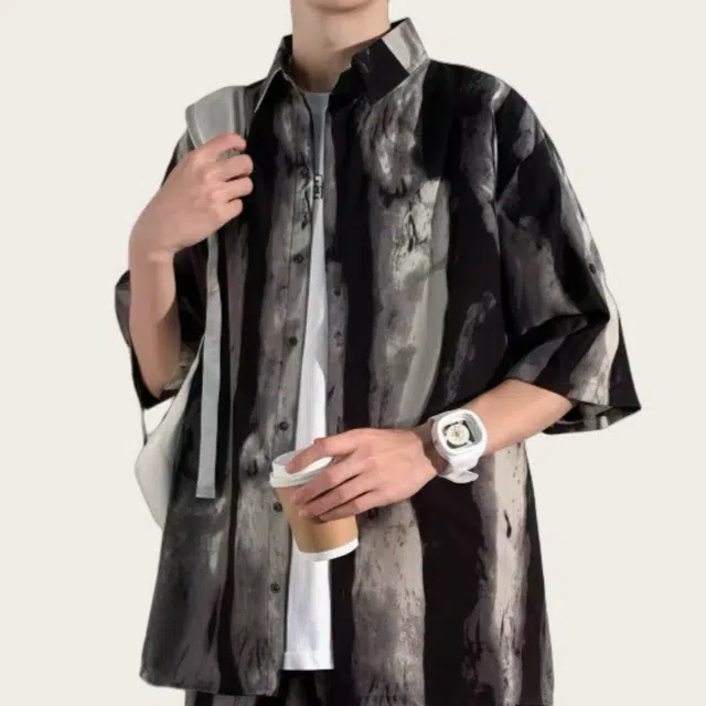 木木兔 休闲透气简约短袖衬衫 男款