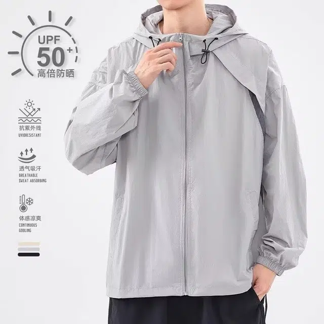 木木兔 户外休闲钓鱼运动夏季高端轻薄款 超轻透气速干防尘防紫外线凉感防晒服 男款
