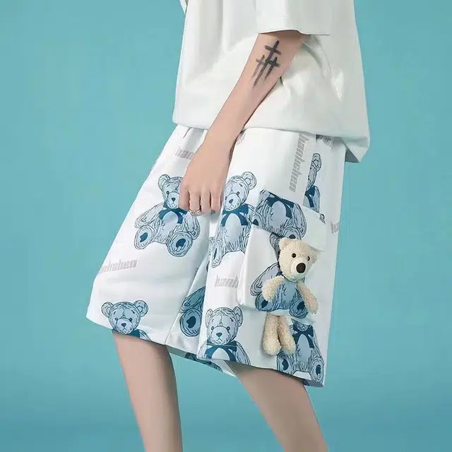 木木兔 美式复古百搭舒适时尚时髦休闲短裤 男款