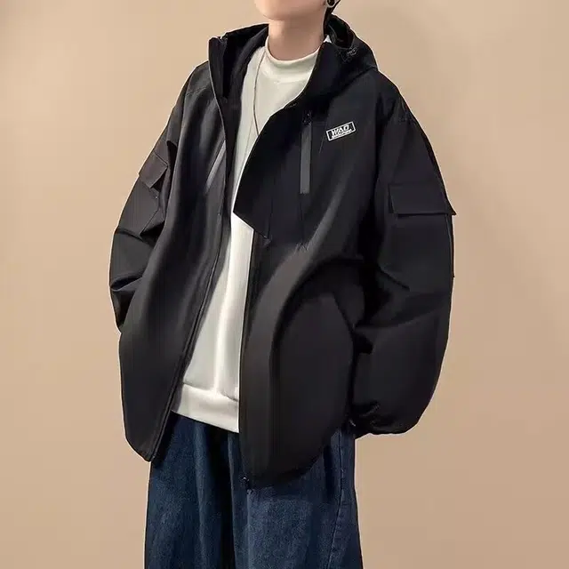 木木兔 薄款轻薄透气纯色防水拉链涂层连帽时尚轻便简约 超轻速干防紫外线防晒服 男款