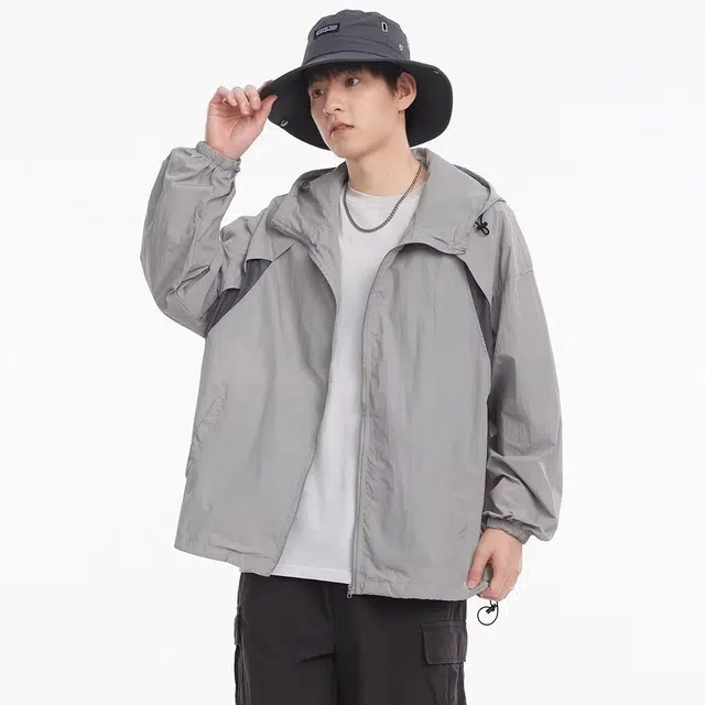 木木兔 薄款透气休闲运动时尚轻便简约户外外套钓鱼防晒服 男款