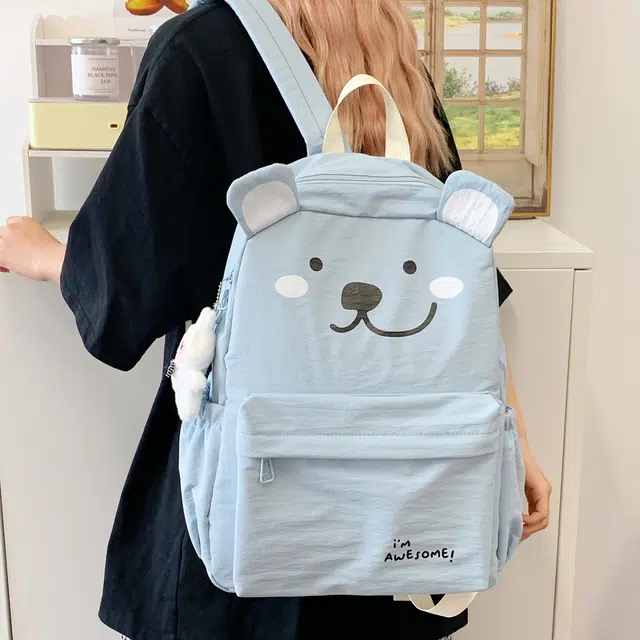 木木兔 书包女生初中生超大容量中学生高中生小学生减负轻便包包 时尚小众设计 高级感 休闲拉链开合 尼龙布 双肩包 常规 粉红色