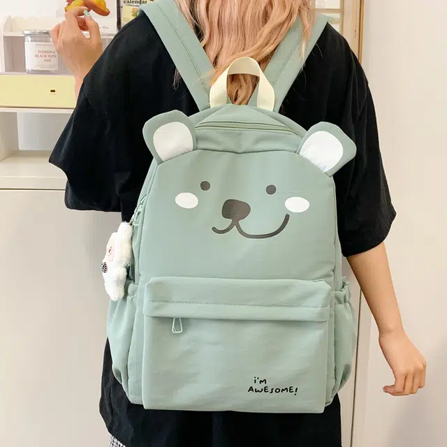 木木兔 书包女生初中生超大容量中学生高中生小学生减负轻便包包 时尚小众设计 高级感 休闲拉链开合 尼龙布 双肩包 常规 粉红色
