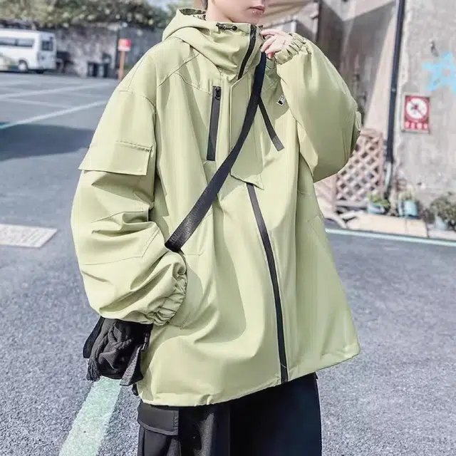 木木兔 薄款轻薄透气纯色防水拉链涂层连帽时尚轻便简约 超轻速干防紫外线防晒服 男款