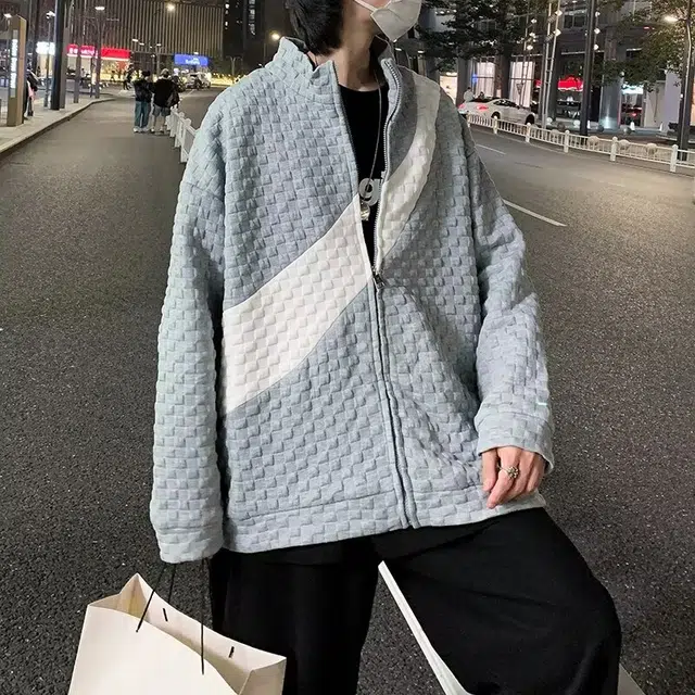 木木兔 休闲运动学生青少年宽松百搭长袖夹克外套 男款