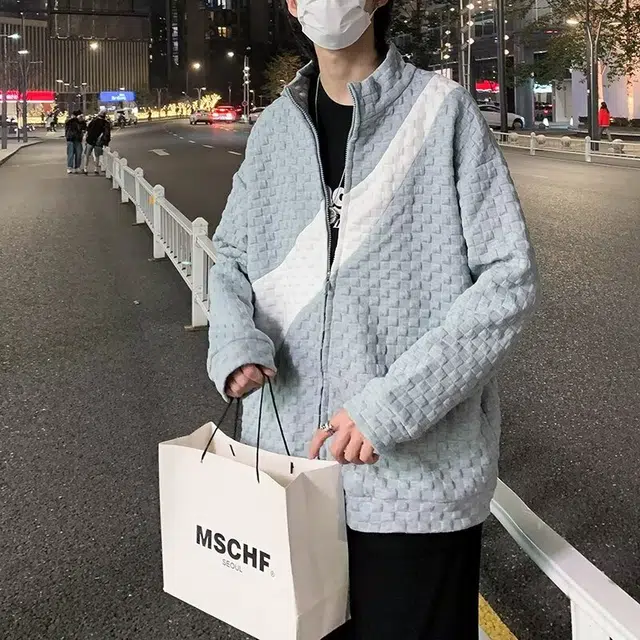木木兔 休闲运动学生青少年宽松百搭长袖夹克外套 男款