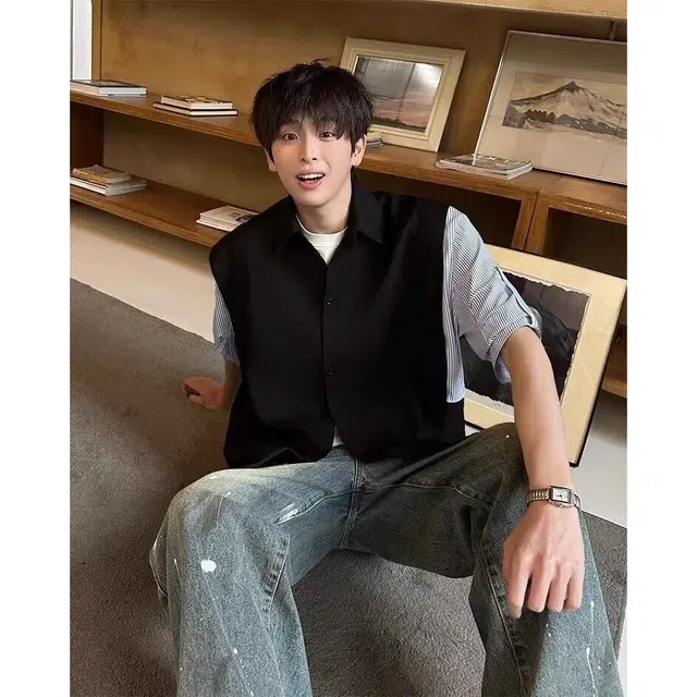 木木兔 舒适潮流百搭短袖衬衫 男款