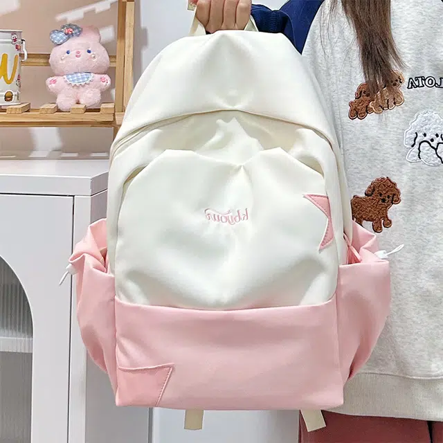 木木兔 书包女生初中生超大容量中学生高中小学生轻便减负  经典时尚小众设计 高级感 休闲拉链开合 尼龙布 双肩包 常规 黄色