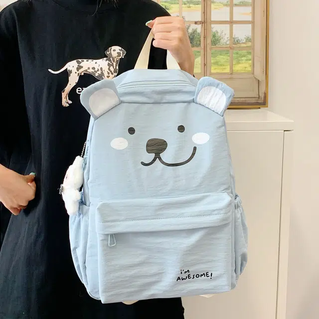 木木兔 书包女生初中生超大容量中学生高中生小学生减负轻便包包 时尚小众设计 高级感 休闲拉链开合 尼龙布 双肩包 常规 粉红色