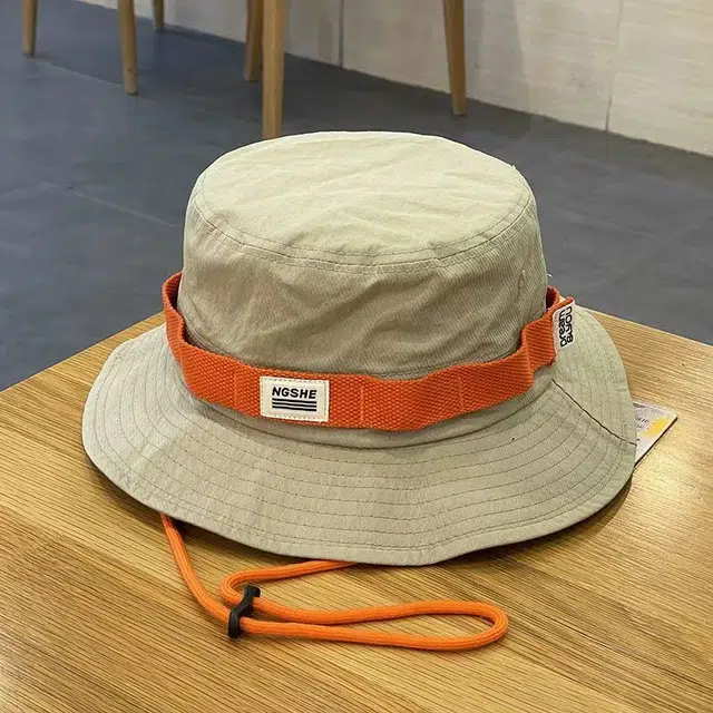 优莲茵 日系撞色复古夏季户外露营登山帽大檐太阳帽 可调节轻便百搭时尚透气 涤纶 渔夫帽 女款