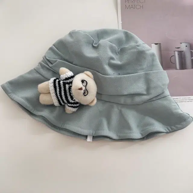 优莲茵 可爱立体眼镜小熊帽 大头围显脸小 文艺百搭遮阳 棉 渔夫帽 女款