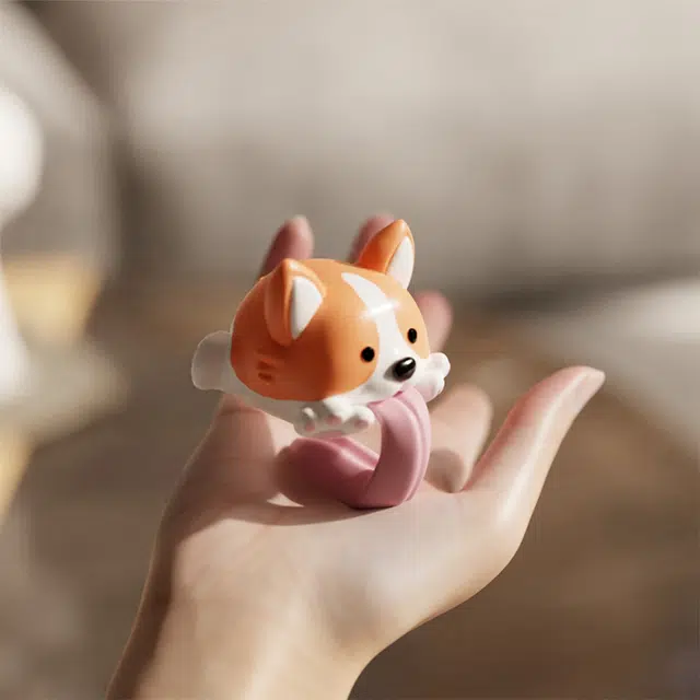 蒙喔 可爱卡通柯基模型摆件桌面装饰品 景品
