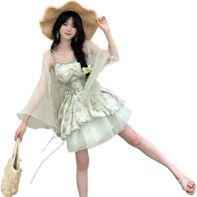 哒头下雨不愁 简约潮流长袖显瘦时尚裙子裙装套装 女款