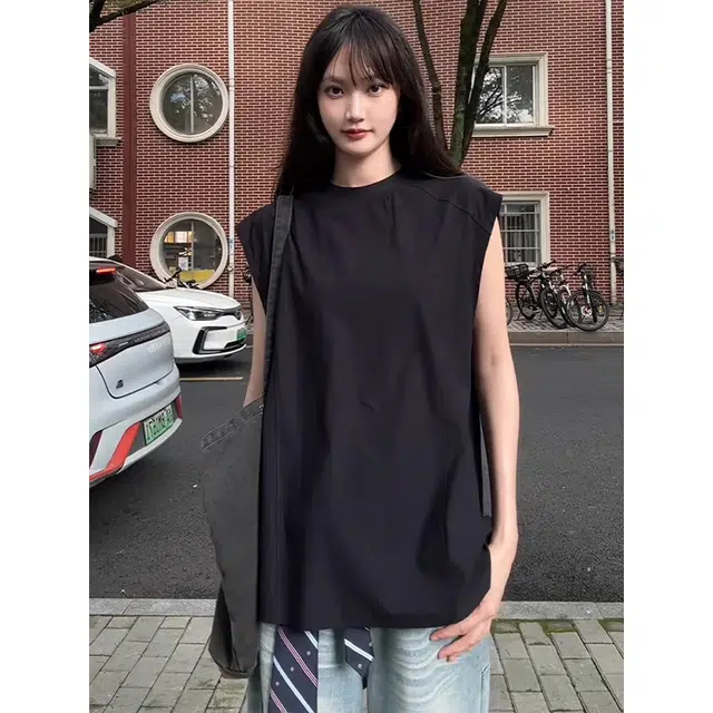 黑马漫画 美式复古解构夏季重磅跑步运动坎肩潮牌无袖背心 男女同款