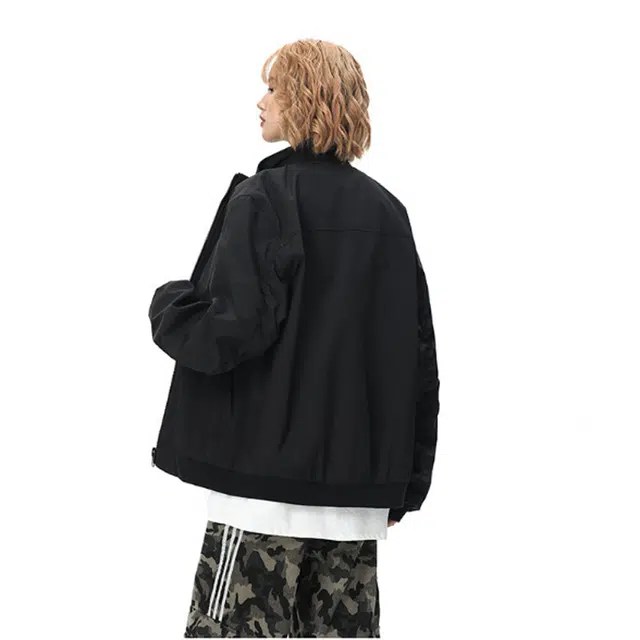 黑马漫画 美式复古教练飞行外套男秋季短款工装夹克 男女同款