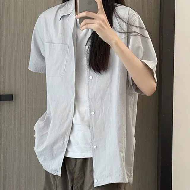 黑马漫画 潮牌防晒衬衣高级感短袖衬衫 男女同款