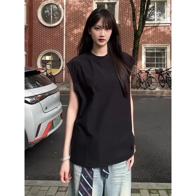 黑马漫画 美式复古解构夏季重磅跑步运动坎肩潮牌无袖背心 男女同款