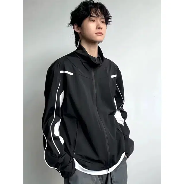 黑马漫画 美式机能户外骑行运动薄款冰丝 透气速干防晒网眼拼接速干拉链立领外套夏 男女同款