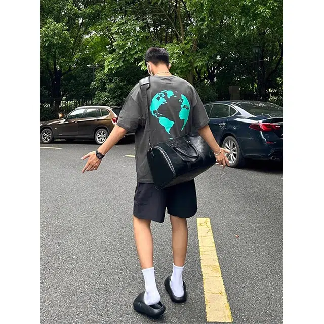 黑马漫画 薄款纯色百搭舒适休闲短裤 男女同款 乌黑