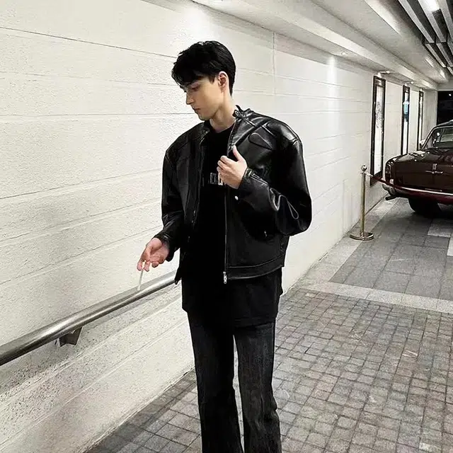 黑马漫画 皮衣春秋痞帅高级感美式立领飞行夹克外套 男女同款