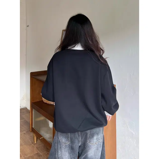 黑马漫画 美式复古老钱风翻领拼接潮流百搭休闲情侣款上衣卫衣男连帽 男女同款
