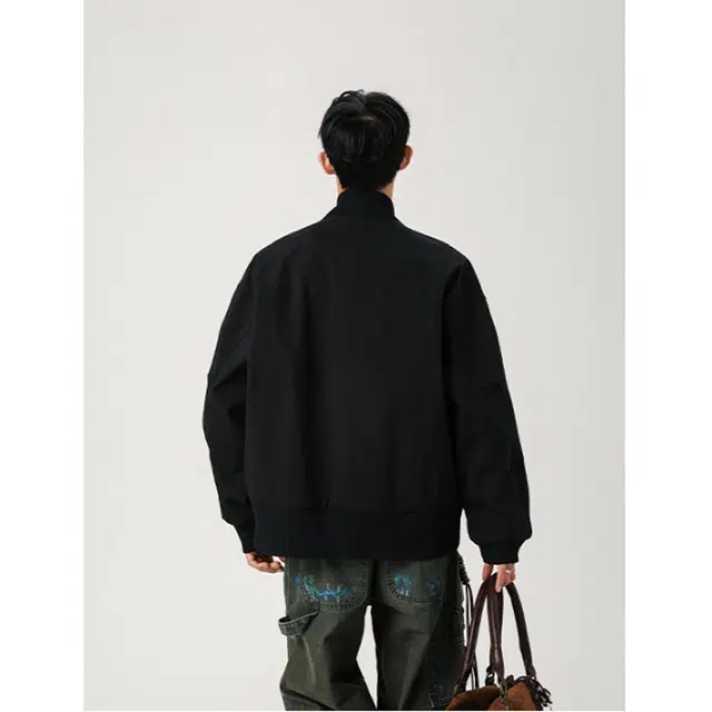 黑马漫画 美式廓形短款外套男秋季潮牌飞行员夹克 男女同款