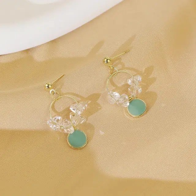 彤彤兔 韩系几何气质小清新圈圈耳环时尚简约小众个性耳饰 合金树脂 耳钉 女款