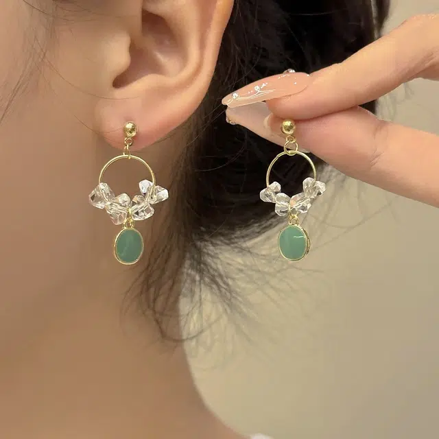 彤彤兔 韩系几何气质小清新圈圈耳环时尚简约小众个性耳饰 合金树脂 耳钉 女款