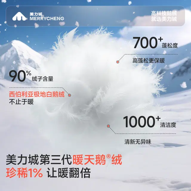 美力城 时尚潮流连帽短款三防面料舒适百搭休闲保暖锁温羽绒服 男女同款
