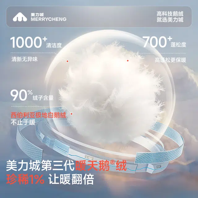 美力城 高科技时尚鹅绒长款加厚运动中长款保暖舒适情侣羽绒服 男女同款