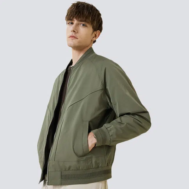 红豆 挺括有型飞行服棒球领休闲通勤工装百搭拉链耐皱易打理外套夹克 男款