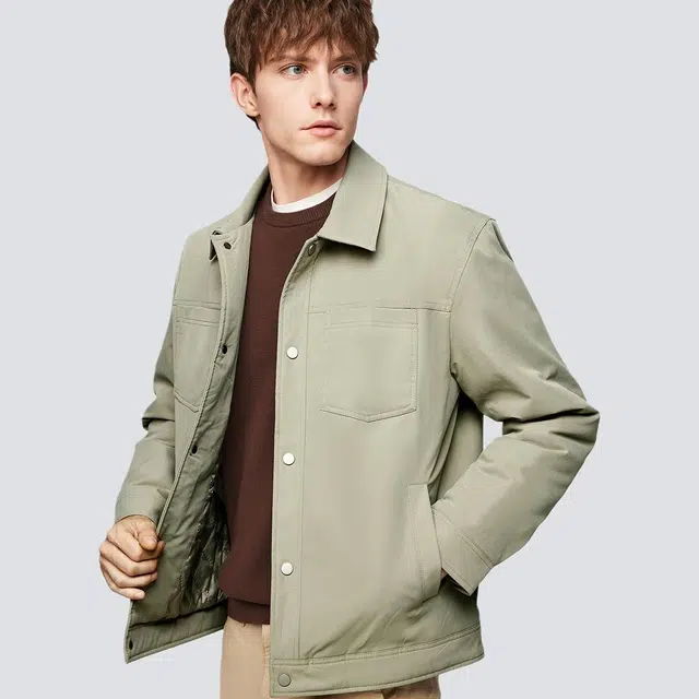 红豆 夹棉加厚保暖高级感工装夹克商务休闲百搭通勤秋冬外套棉服 男款