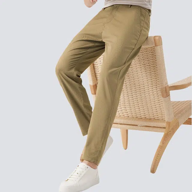 红豆 宽松百搭纯色舒适直筒休闲裤 男款