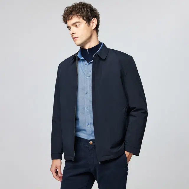 红豆 兔羊毛内胆一衣两穿可脱卸夹棉保暖防风秋冬外套棉服 男款