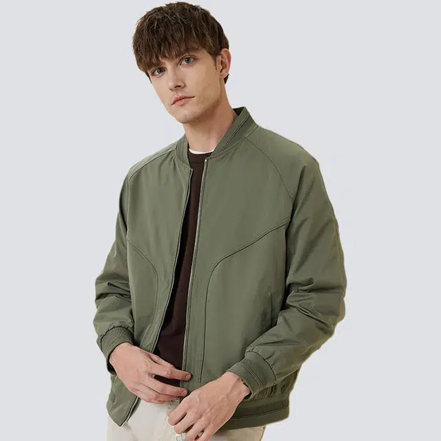 红豆 挺括有型飞行服棒球领休闲通勤工装百搭拉链耐皱易打理外套夹克 男款