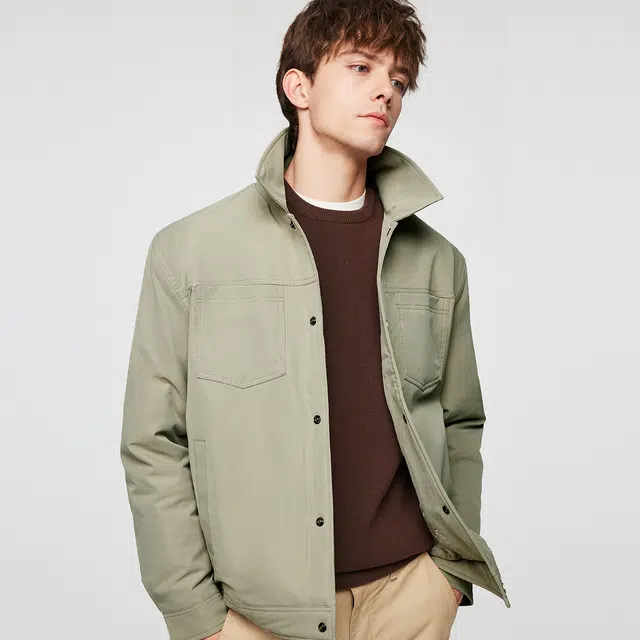 红豆 夹棉加厚保暖高级感工装夹克商务休闲百搭通勤秋冬外套棉服 男款