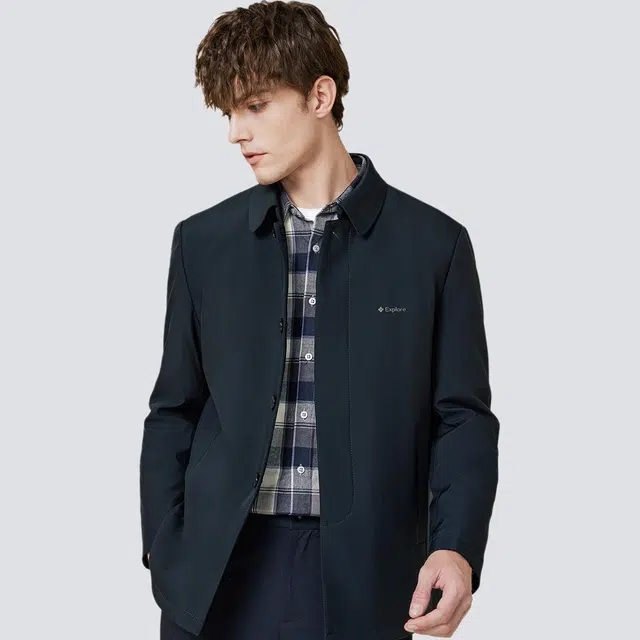 红豆 夹棉加厚衍缝保暖翻领防寒棉衣商务休闲夹克秋冬外套棉服 男款