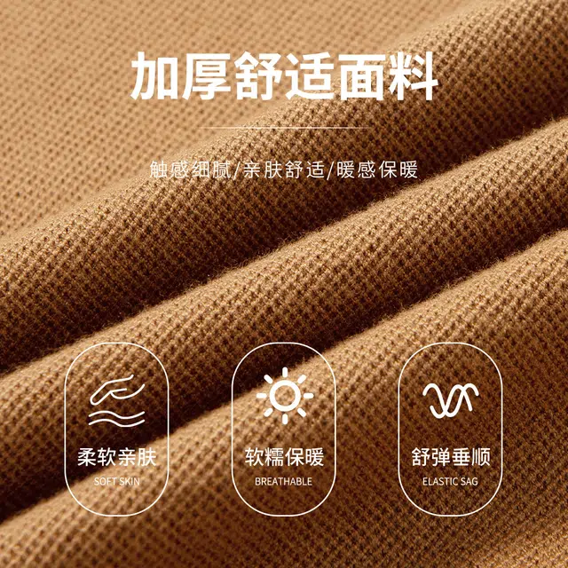 红豆 加厚保暖假两件衬衫领秋冬毛衣商务休闲内搭打底衫上衣针织衫 男款