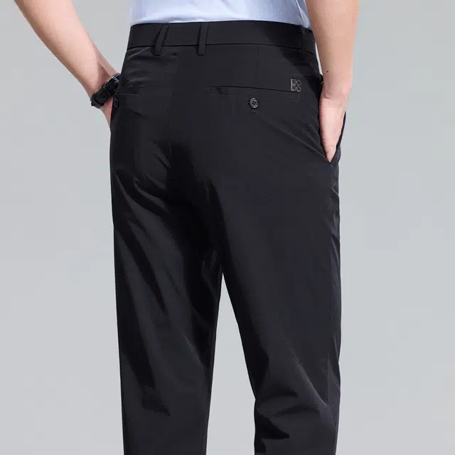 红豆 凉感防晒透气纯色轻商务直筒休闲裤 男款