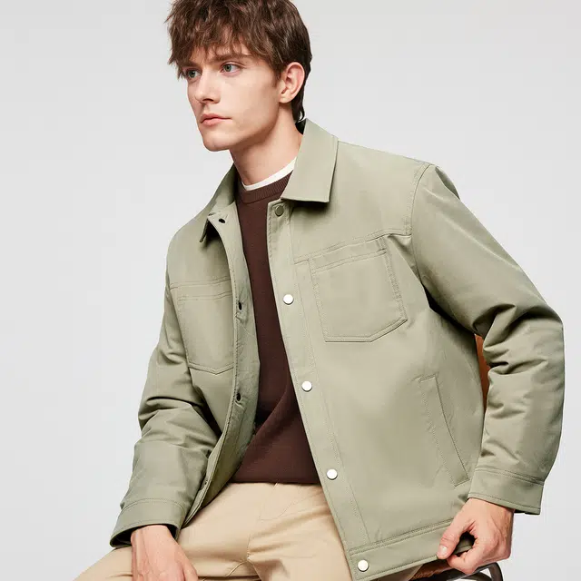 红豆 夹棉加厚保暖高级感工装夹克商务休闲百搭通勤秋冬外套棉服 男款