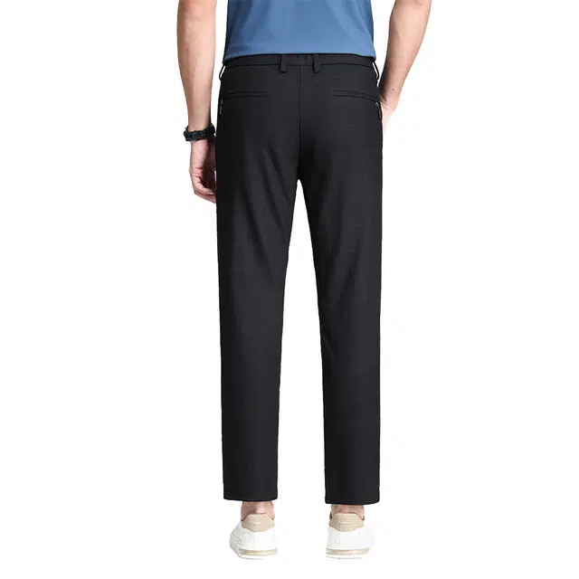 红豆 挺括易打理色织格纹轻薄透气弹力耐皱亲肤百搭直筒长裤休闲裤 男款